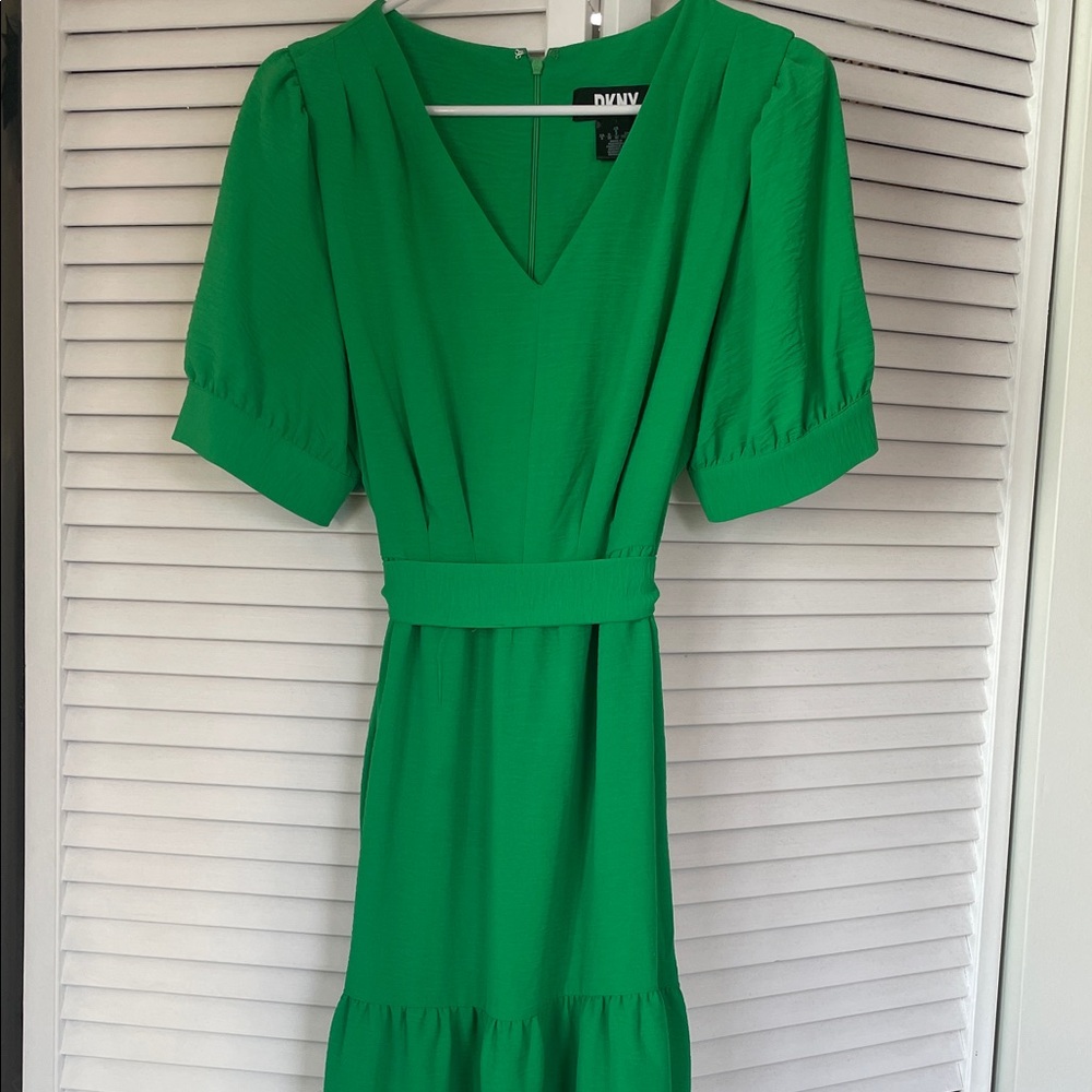 DKNY Vibrant Green Midi Dress